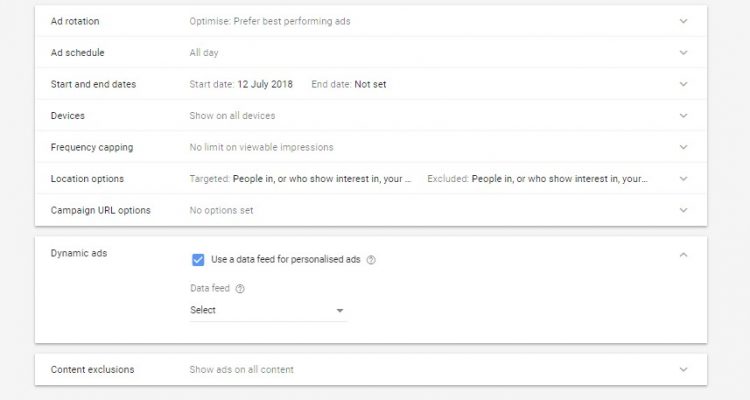 Additional settings