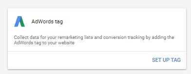 Google Ads tag box