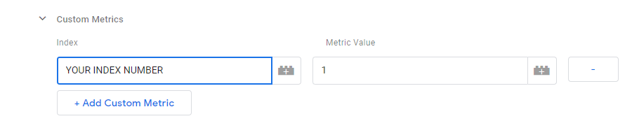 Index number in tag settings