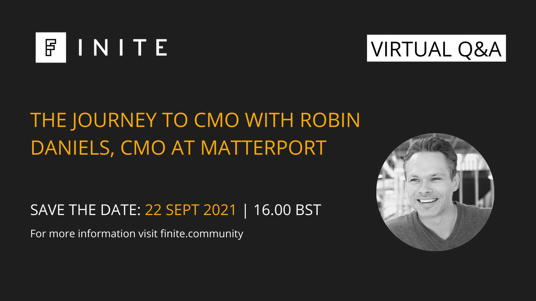 Upcoming FINITE Event: The journey to CMO with Robin Daniels